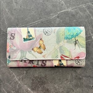 Floral Parisian Print Women's Clutch